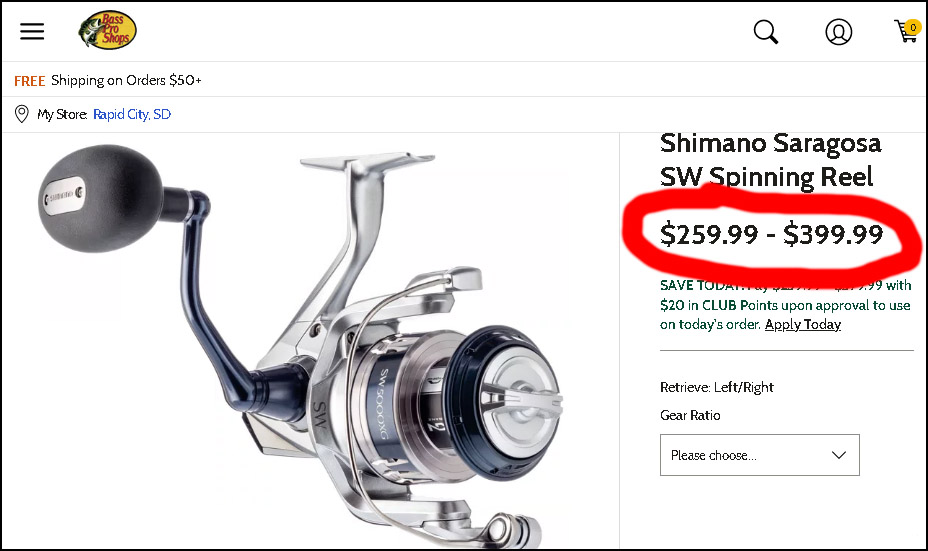 Shimano Saragosa SW 6000: Price / Features / Sellers / Similar reels